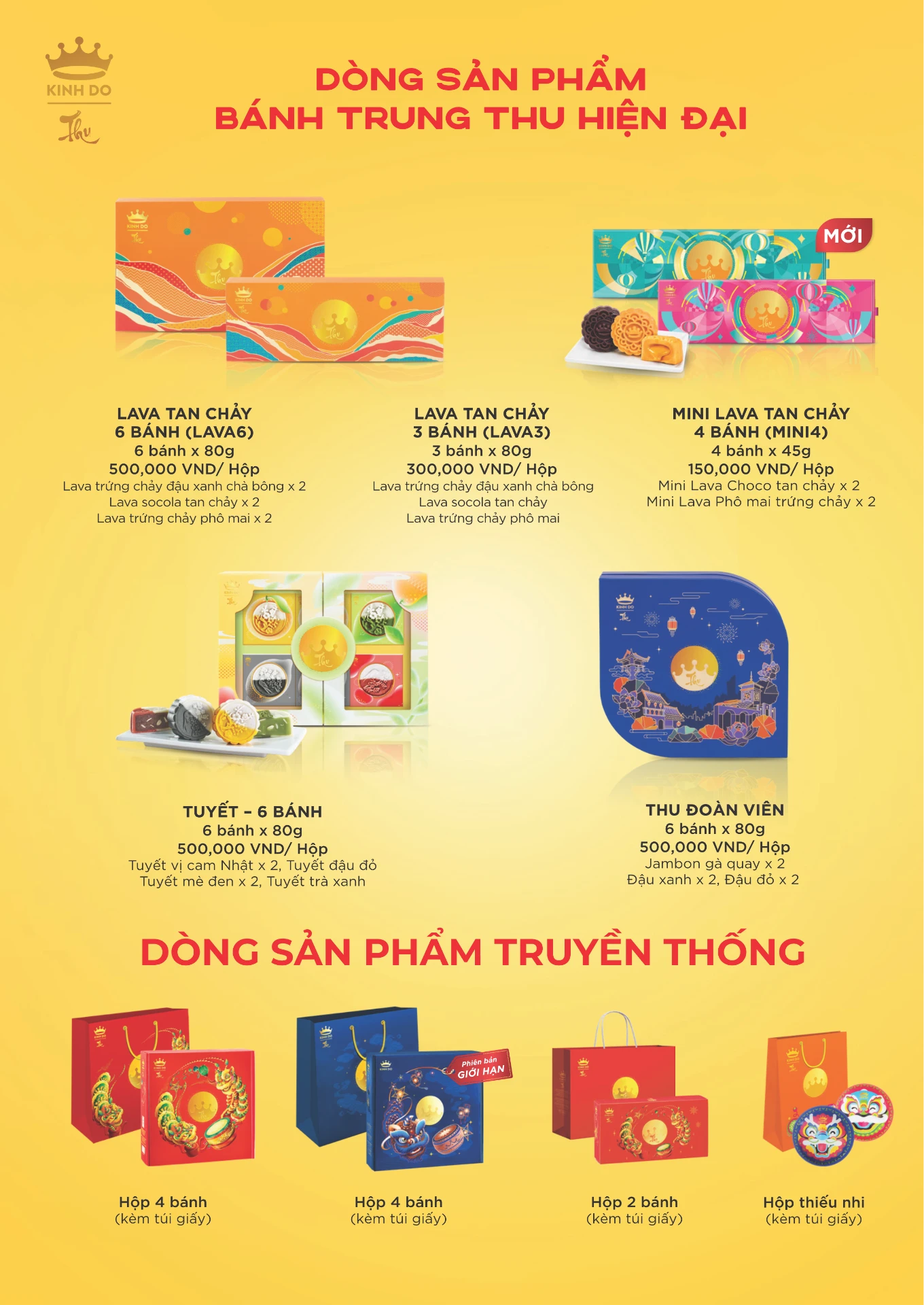 dòng sản phẩm bánh trung thu Kinh Đô hiện đại