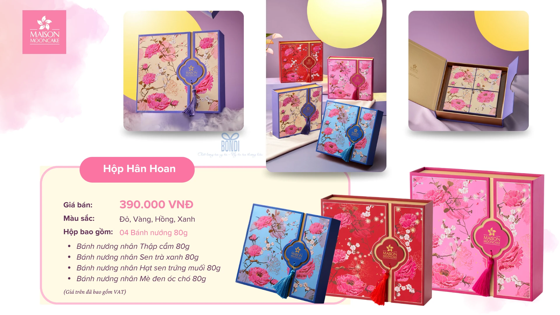 Đại Lý Bánh Trung Thu Maison Bắc Ninh Chiết Khấu Cao Lên Tới 35% 7 Hộp hân hoan bánh Trung Thu Maison