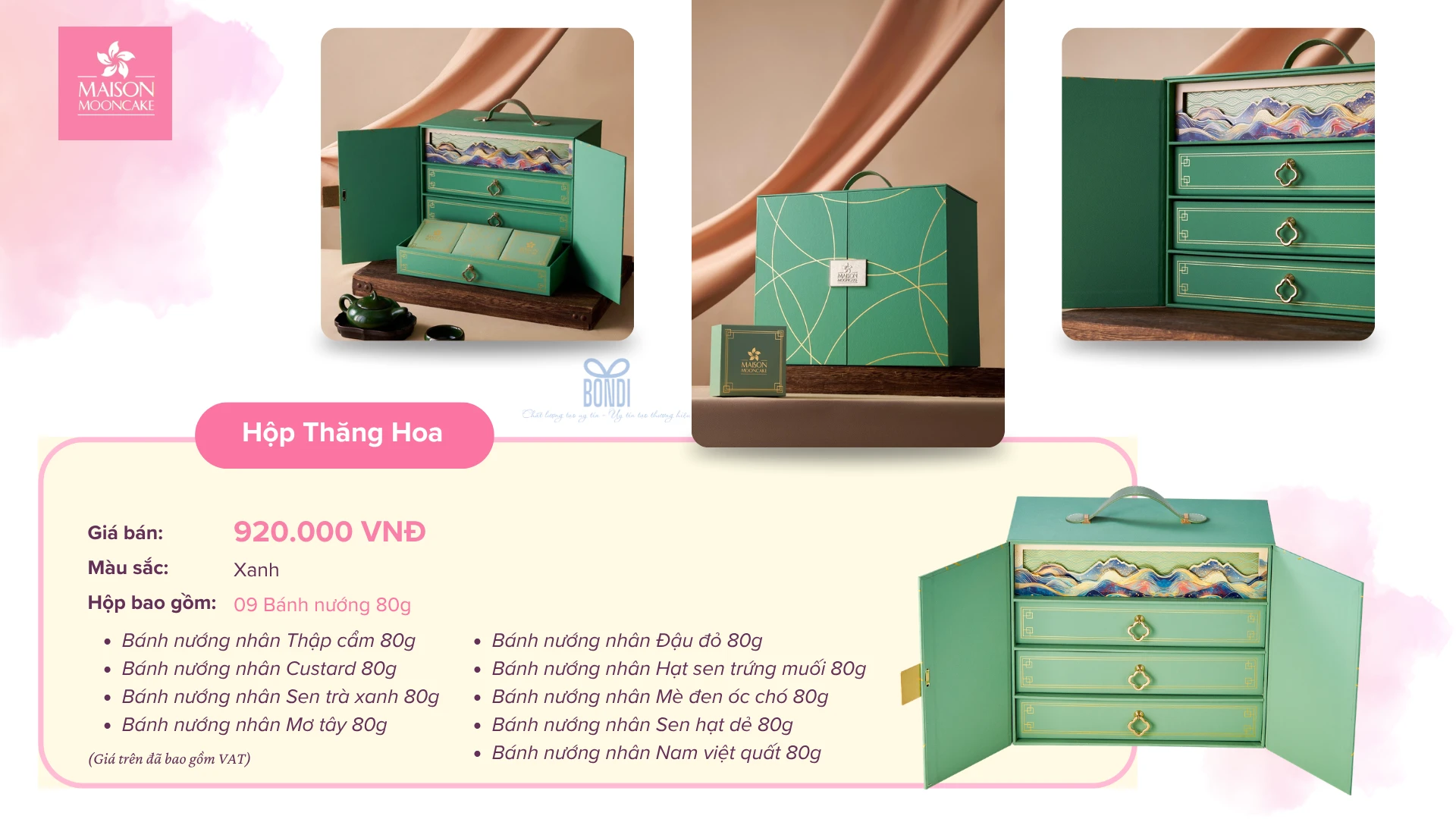 Đại Lý Bánh Trung Thu Maison Bắc Ninh Chiết Khấu Cao Lên Tới 35% 10 Hộp thăng hoa bánh Trung Thu Maison