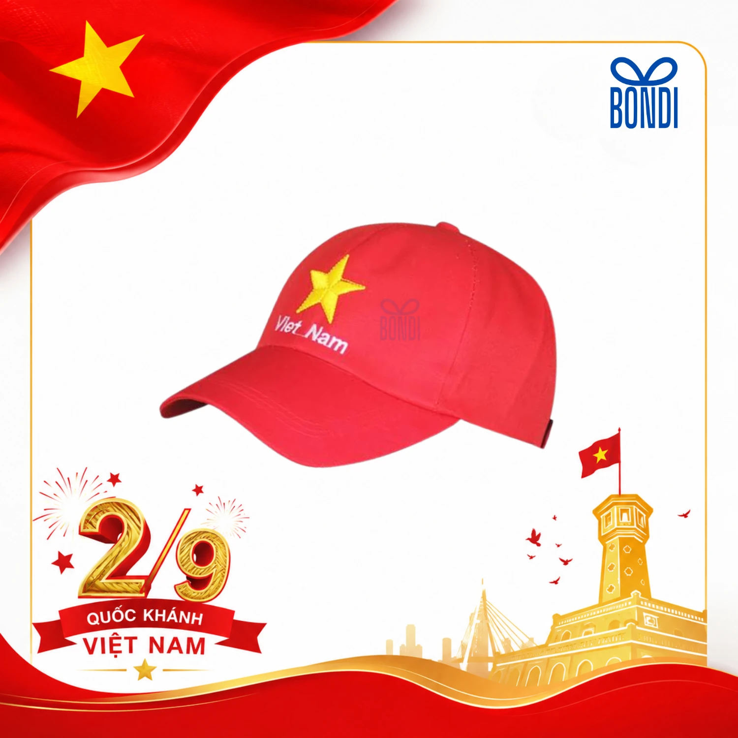 Mũ lưỡi trai in logo Việt Nam