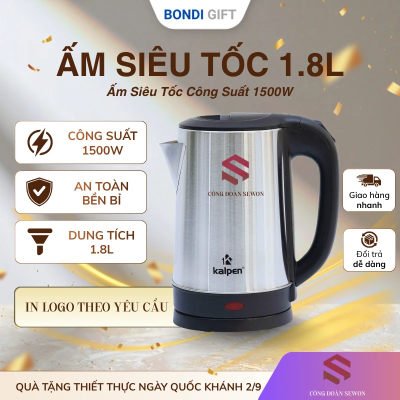 Ấm Siêu Tốc In Logo 1.8L