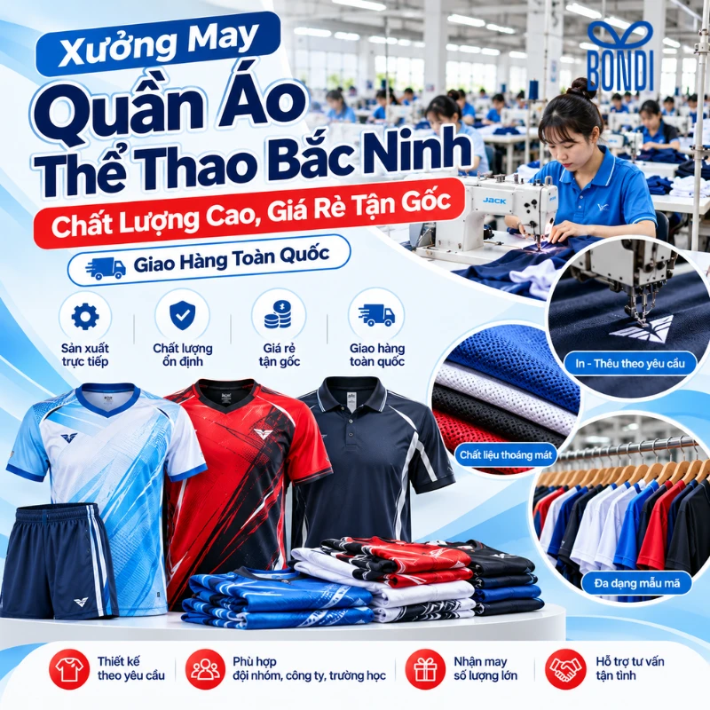 Xưởng may quần áo thể thao Bắc Ninh
